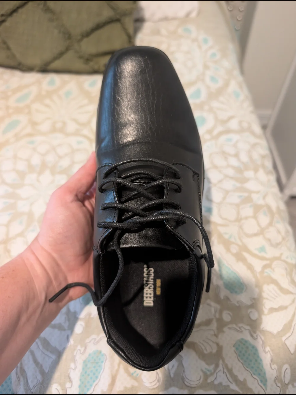 Deerstags Boy’s Black Leather Lace-Up Dress Shoes